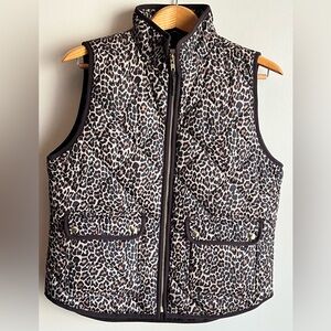 J Crew Factory Quilted Animal Print Puffer Vest, M